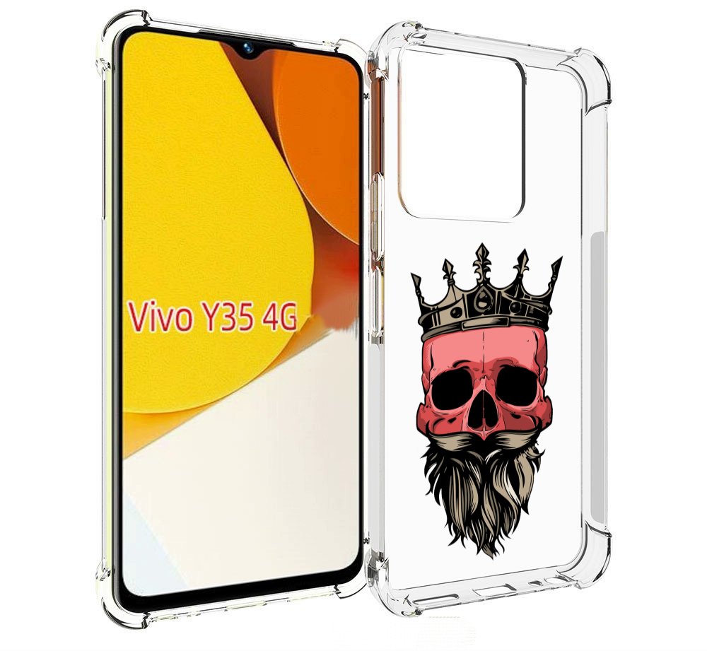 

Чехол MyPads бородатый красный череп мужской для Vivo Y35 4G 2022 / Vivo Y22, Прозрачный, Tocco