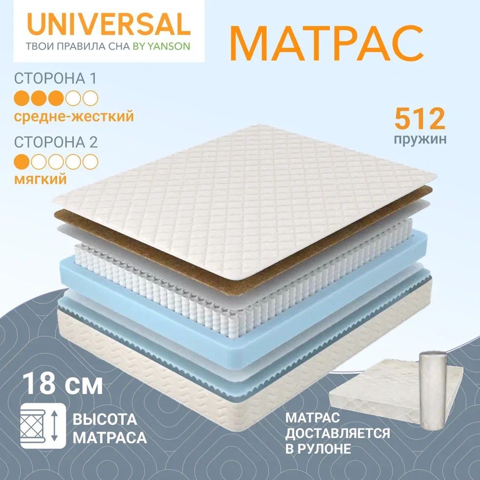 

Матрас YANSON Base Duo S/M 160-195, Белый, Base Duo S/M