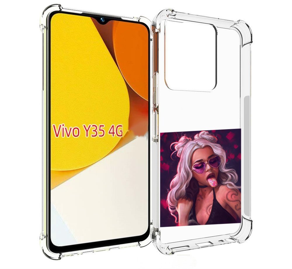 

Чехол MyPads блестящий-язык женский для Vivo Y35 4G 2022 / Vivo Y22, Прозрачный, Tocco