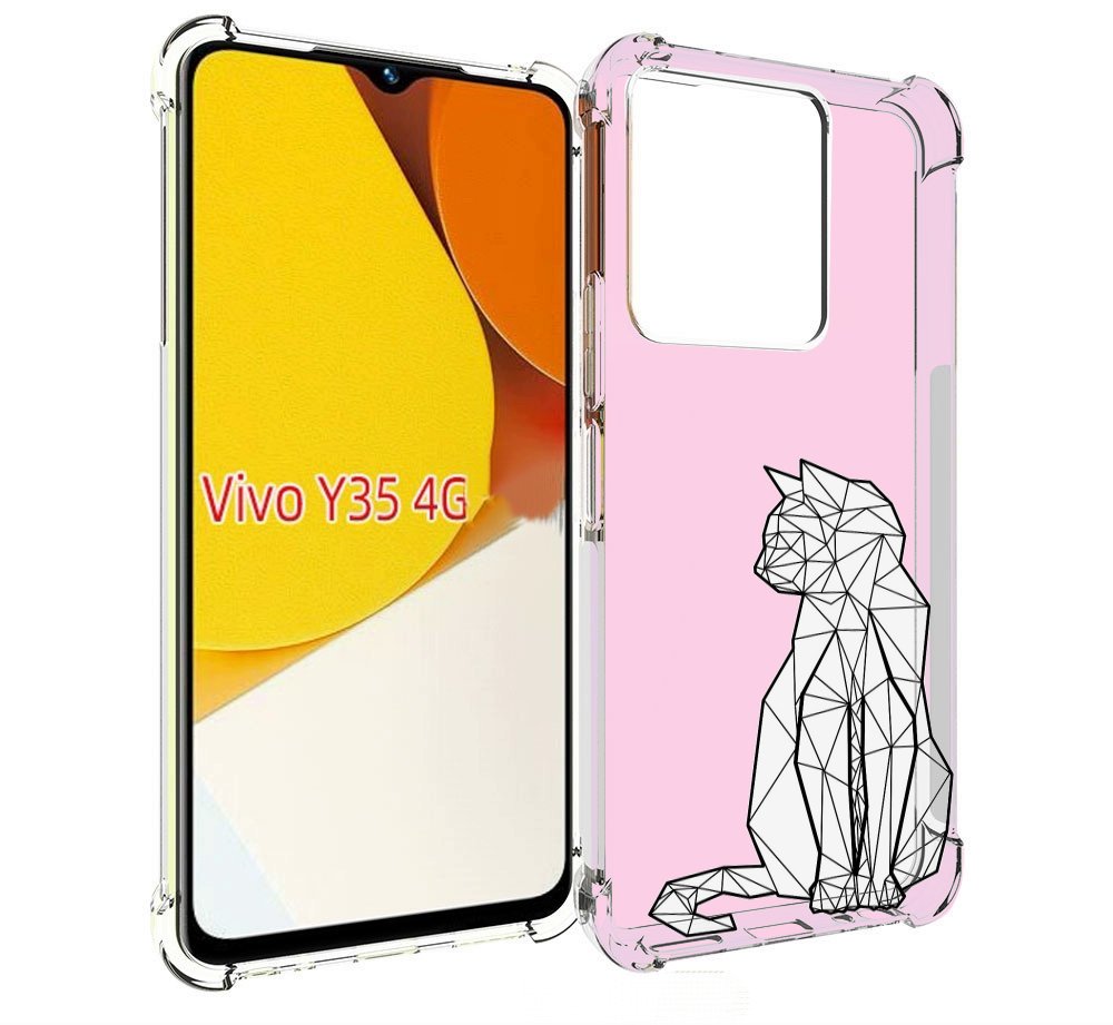 

Чехол MyPads белый котик с гранями для Vivo Y35 4G 2022 / Vivo Y22, Прозрачный, Tocco