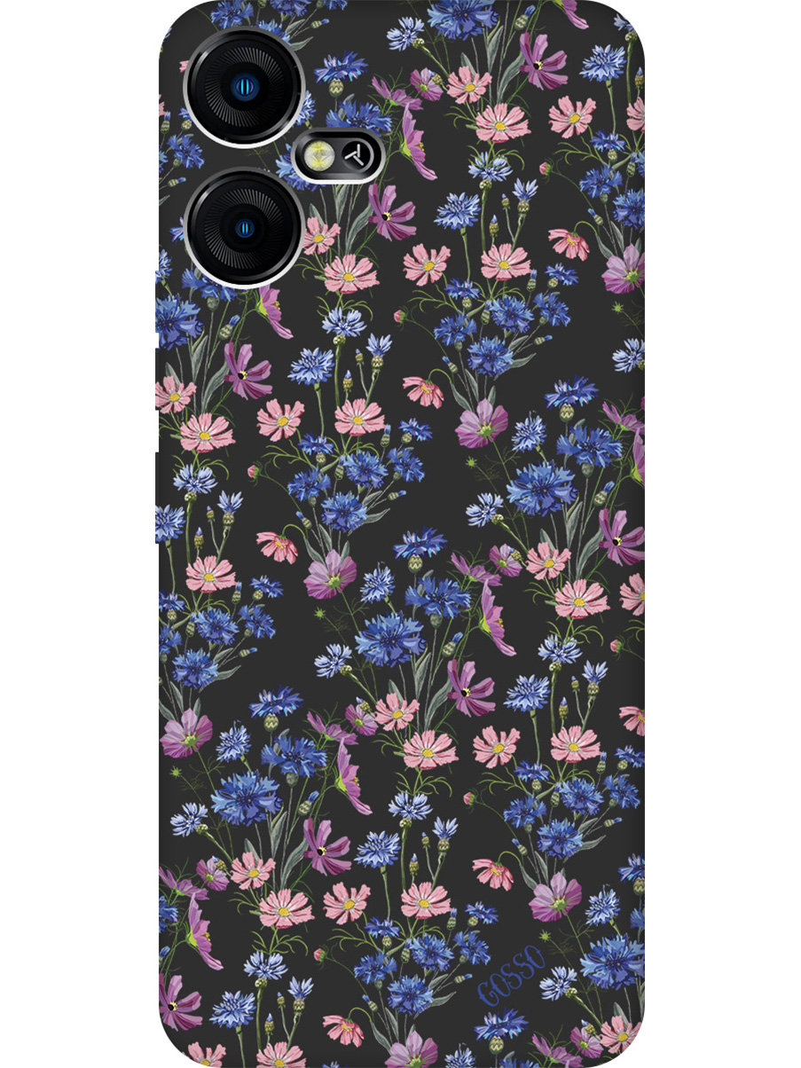 

Матовый Soft Touch силиконовый чехол на Tecno Pova Neo 3 "Lovely Cornflowers" черный, Черный;голубой;фиолетовый, 20001481