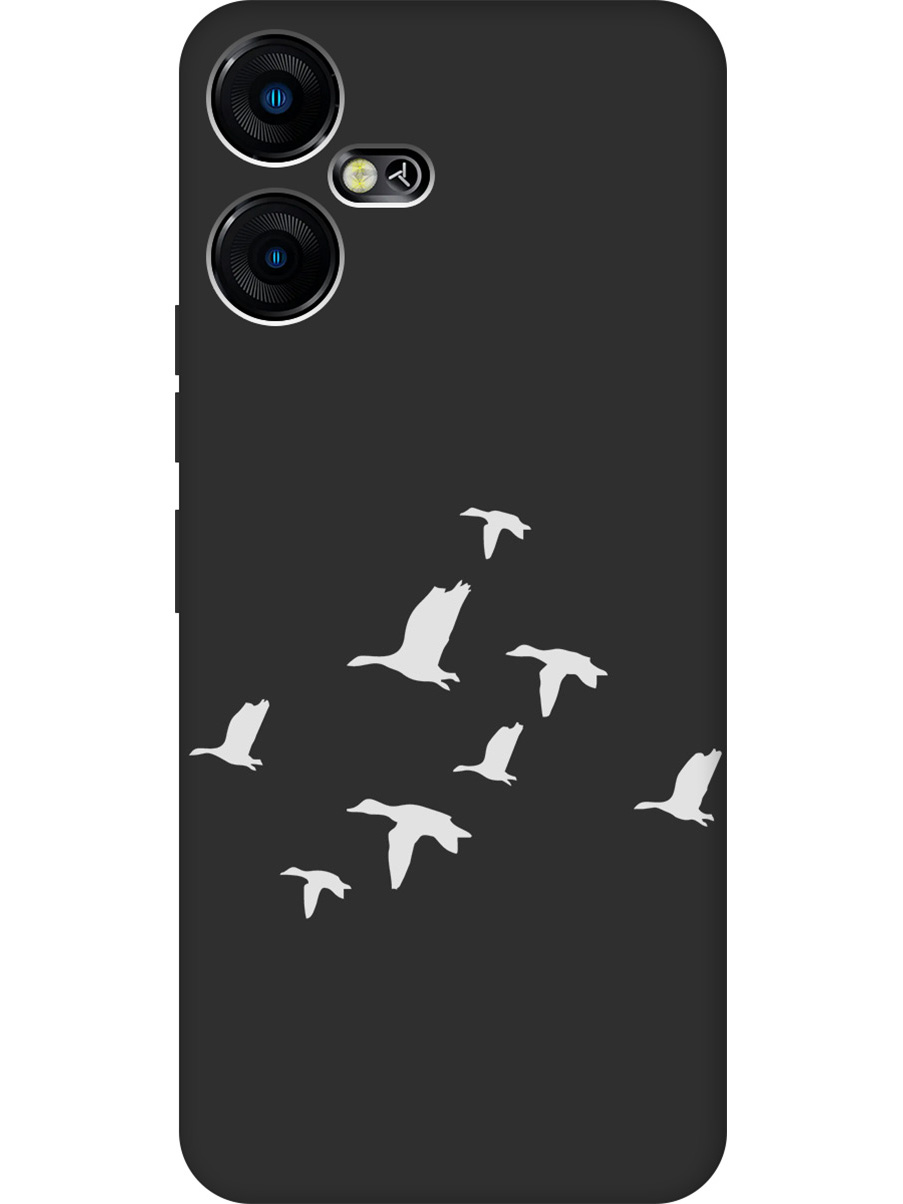 

Матовый Soft Touch силиконовый чехол на Tecno Pova Neo 3 "Flock of Ducks W" черный, Черный;серый, 20001481