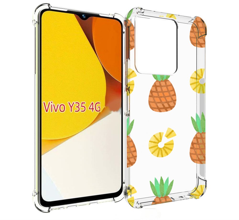 

Чехол MyPads ананасики для Vivo Y35 4G 2022 / Vivo Y22, Прозрачный, Tocco