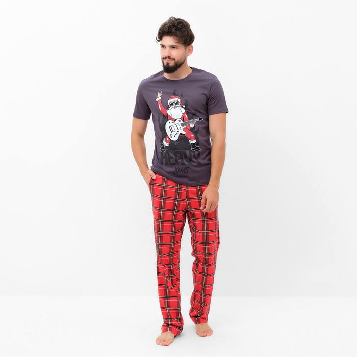 

Пижама мужская KAFTAN Рок разноцветная 56 RU, Серый;красный, Рок