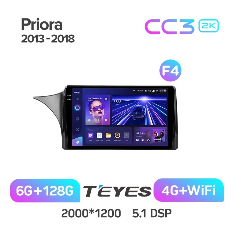 

Магнитола Teyes CC3 2k 6/128 LADA Priora 2 2013 - 2018 F4, CC3 2K