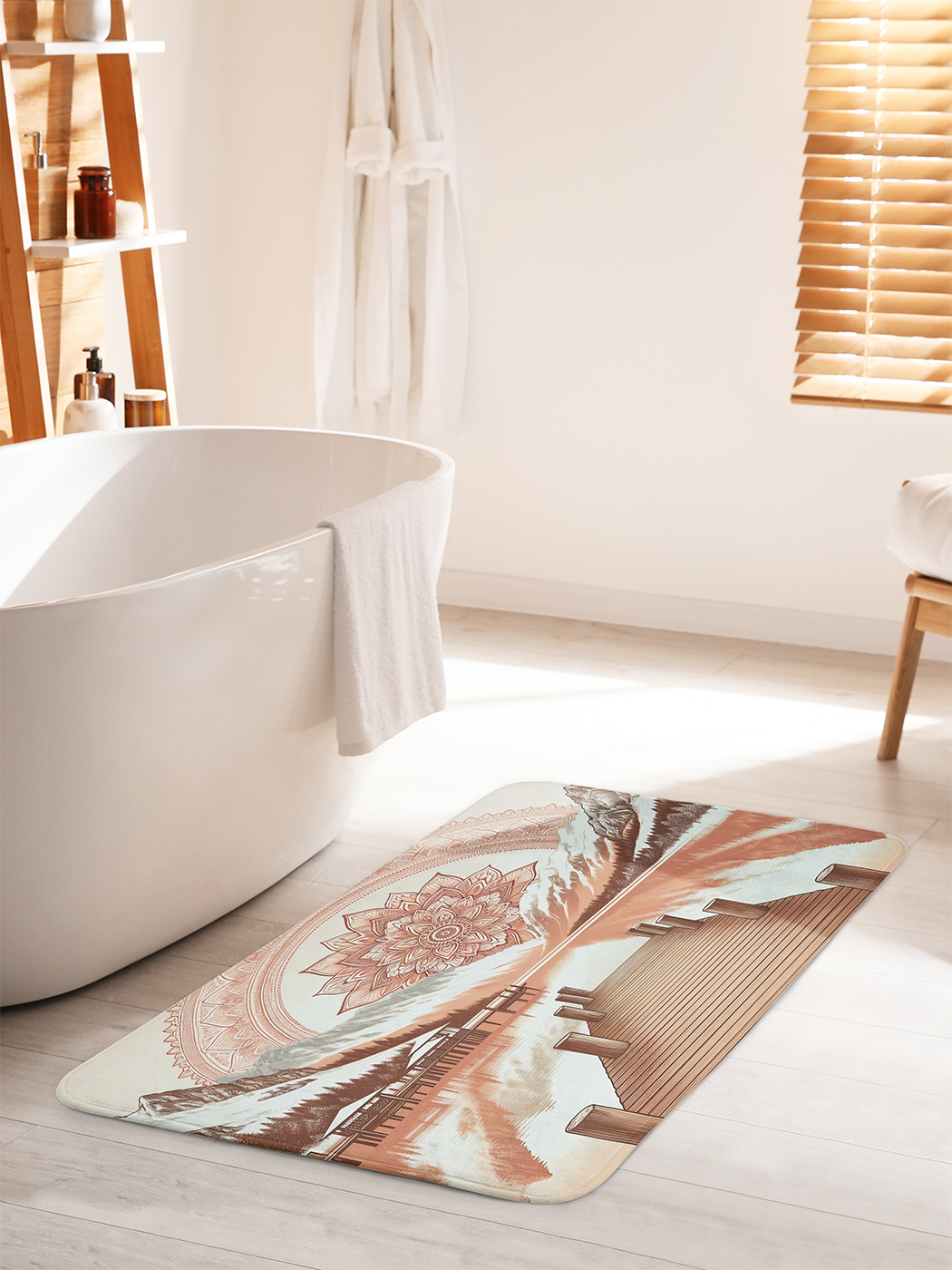 

Коврик для ванной туалета душа JoyArty "Восход мандалы", bath_sd1051_60x100
