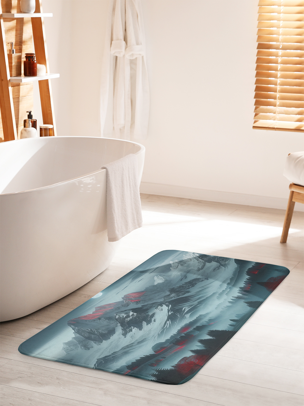 

Коврик для ванной туалета душа JoyArty "Отблески в горах", bath_sd1041_60x100
