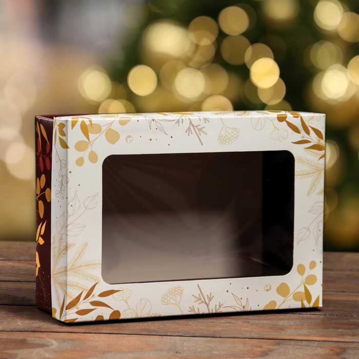

Коробка складная, крышка-дно, с окном Merry Christmas 24х17х8 см 5 шт., Разноцветный