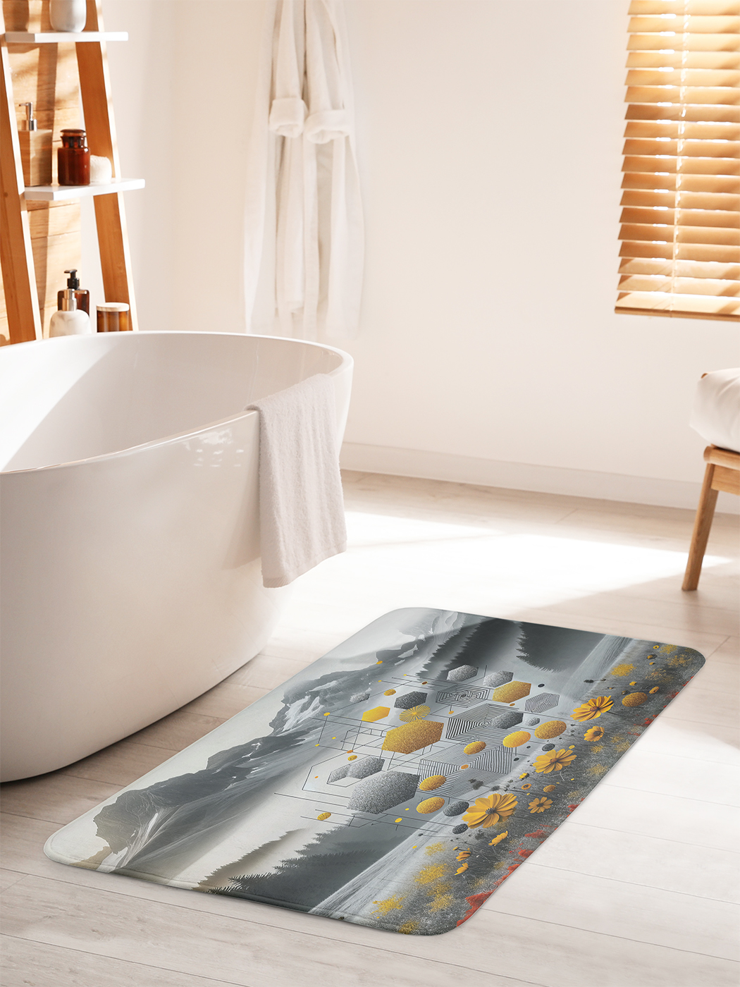 

Коврик для ванной туалета душа JoyArty "Туманный цветок", bath_sd1035_60x100