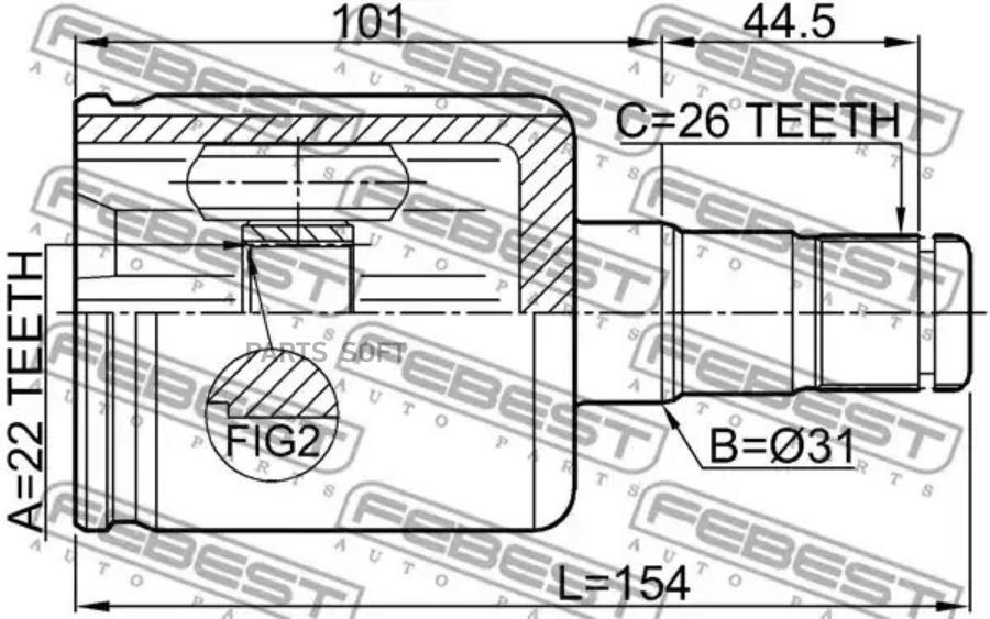 

FEBEST ШРУС внутренний 22x31x26 FEBEST 2311-PV FEBEST 2311-PV