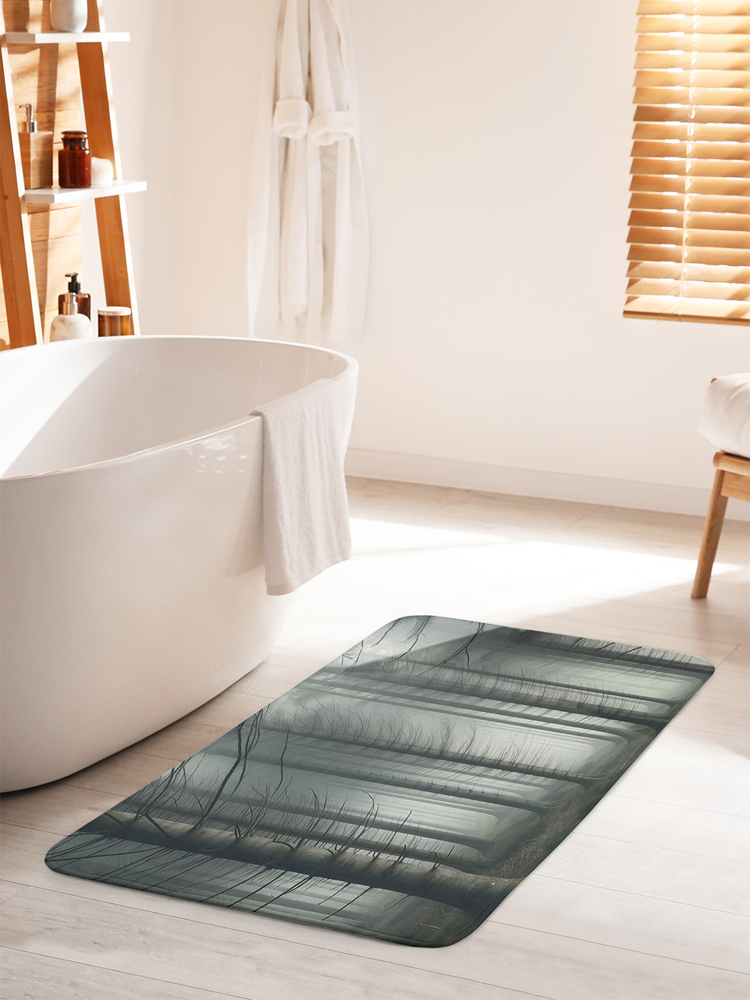 

Коврик для ванной туалета душа JoyArty "Деревья в тумане", bath_sd1006_60x100