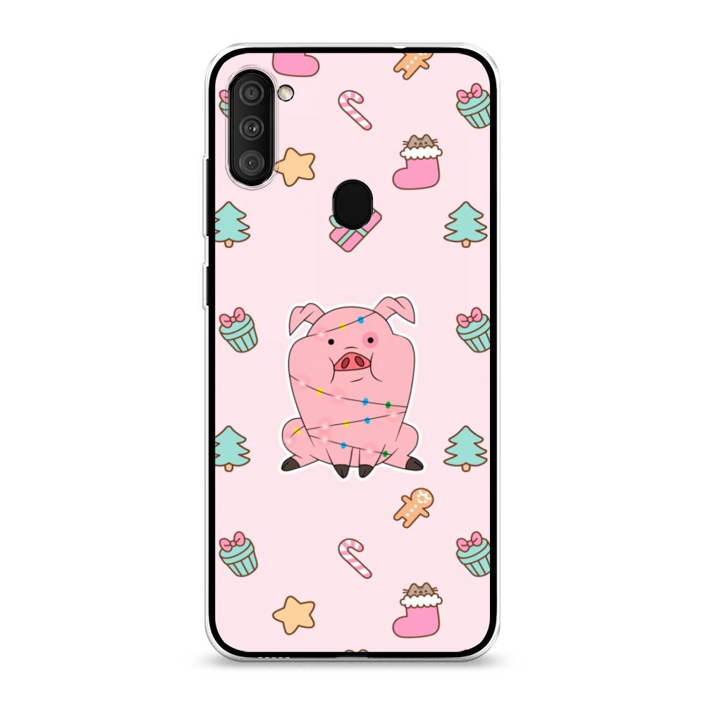 

Чехол на Samsung Galaxy M11 "Розовая свинка", Розовый;зеленый, 2100650-5