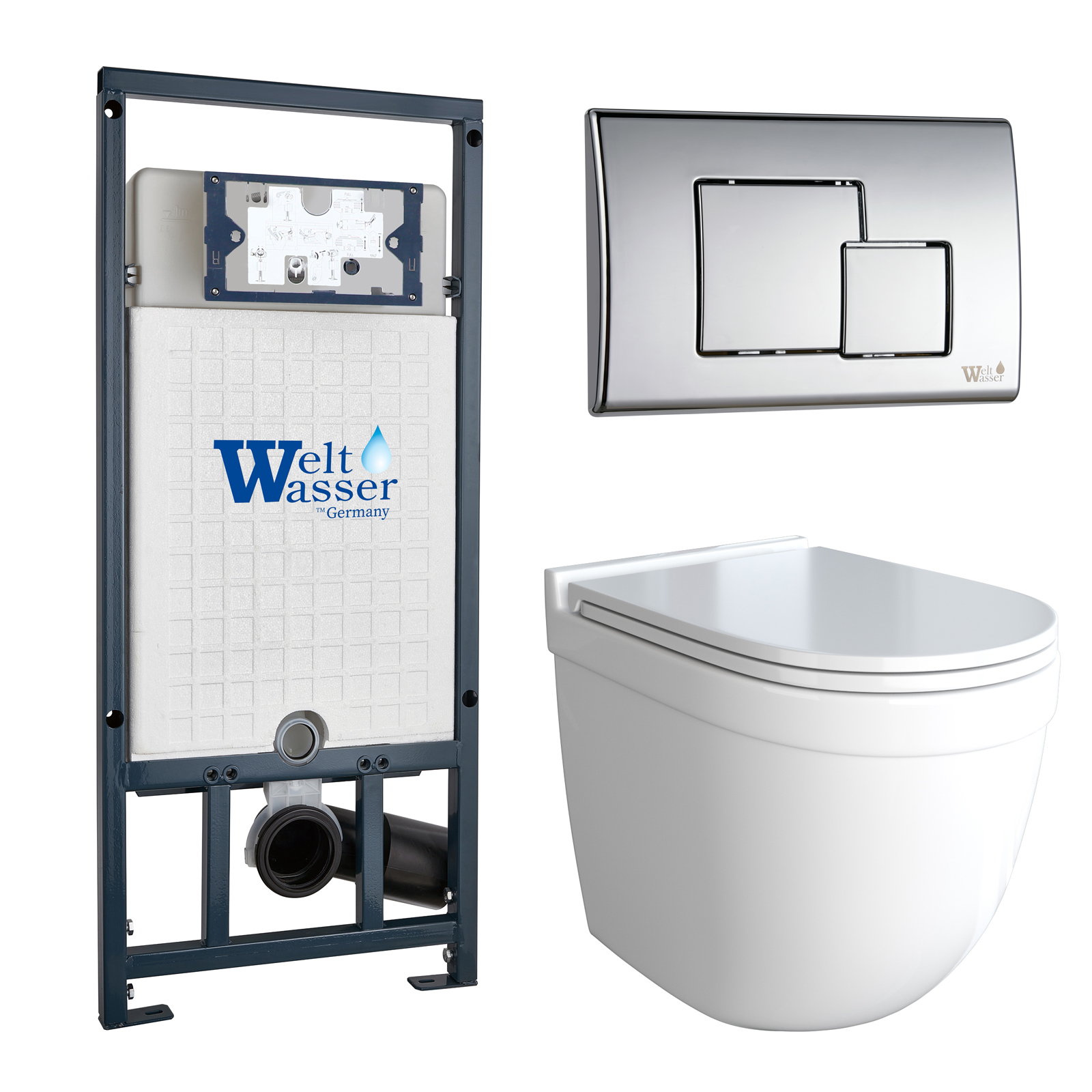 Инсталляция Weltwasser Marberg 507 + Кнопка Mar 507 SE хром + Lava JK6011037 белый унитаз душевая система weltwasser