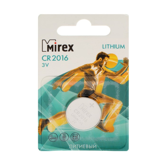 

Батарейка литиевая Mirex, CR2016-1BL, 3В, блистер, 1 шт. (4 шт)