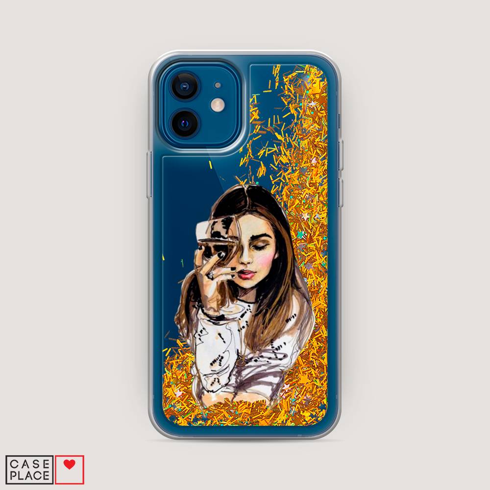 

Чехол Awog на Apple iPhone 12 / Айфон 12 "Девушка с бокалом", Разноцветный, 12590-1