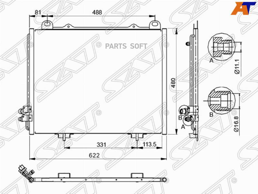 

SAT Радиатор кондиционера MERCEDES E-CLASS W210 E200/E230/E240/E280/E320 95-