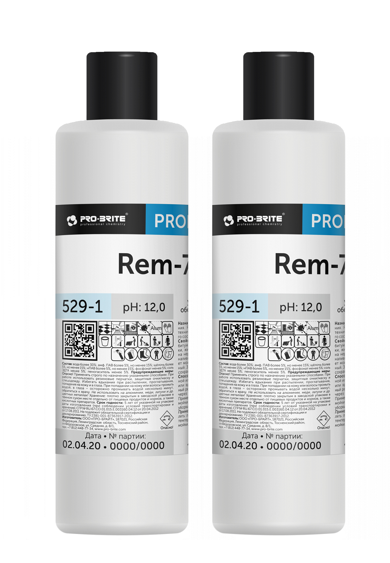 Концентрат для автосервисов Pro-Brite REM-700 1 л 2 шт усиленный обезжиривающий pro brite rem 500 усиленный низкопенный обезжиривающий концентрат 1л 301 1