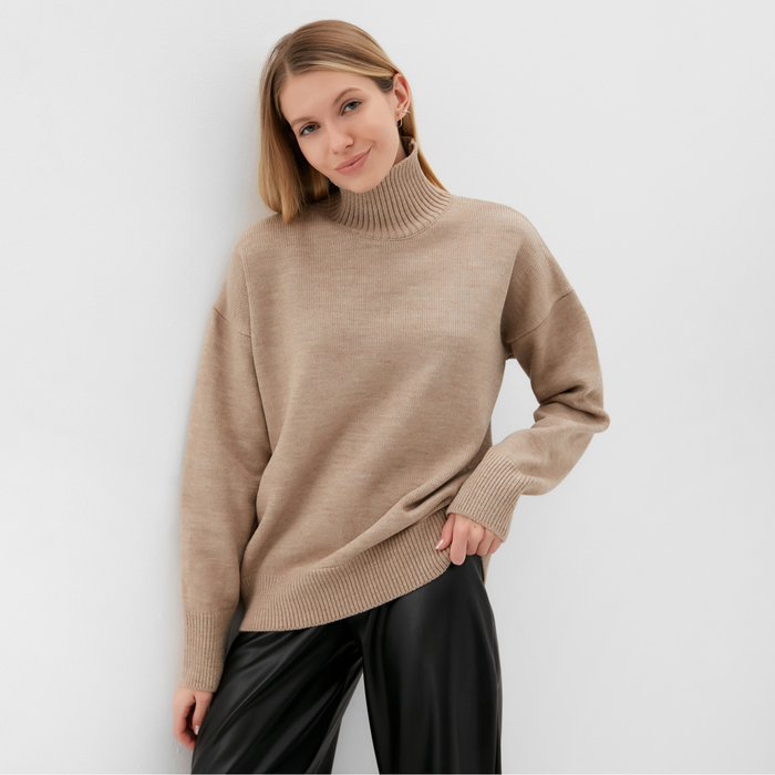 

Джемпер женский NoBrand 9946048 бежевый 56 RU, 9946049
