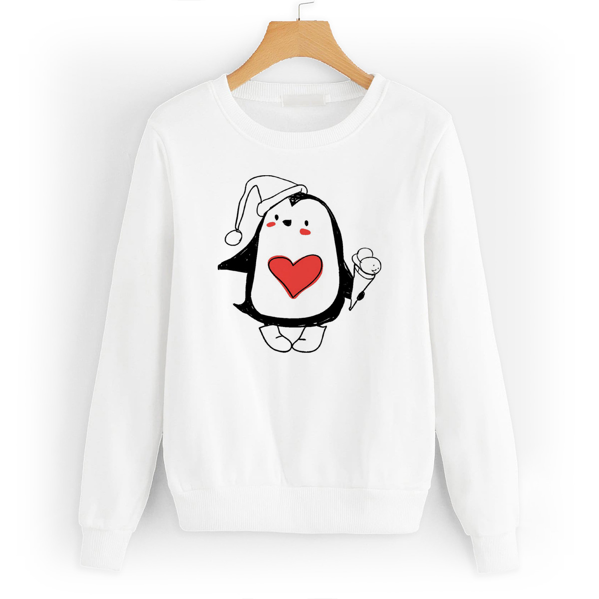 

Свитшот белый CoolPodarok Пингвин, W0114605