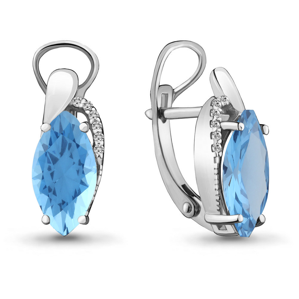 

Серьги из серебра с топазом Aquamarine 4475992А_925_р, 4475992А_925_р
