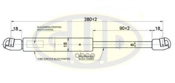 

Амортизатор Крышки Багажника | Зад |Ford Focus Ii Sedan (Da_) 04/05- 510n L=280/90mm G.U.D