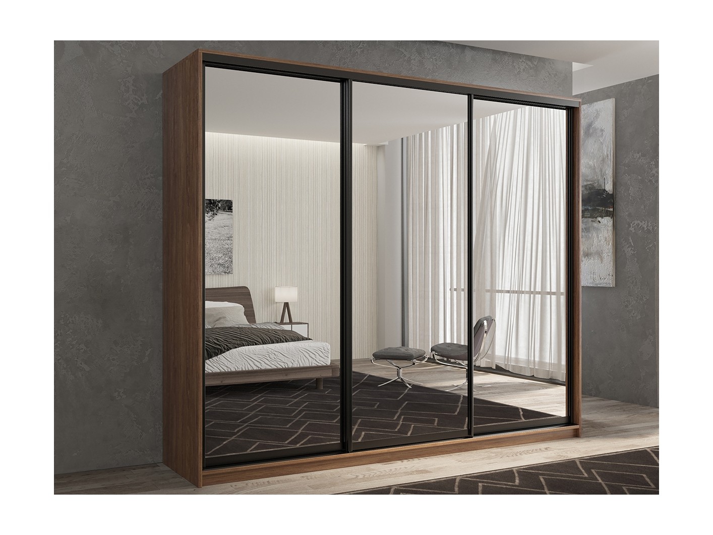 

Шкаф-купе 3-х дверный Кааппи 1 Морское Дерево Винтаж 210х60х230 см