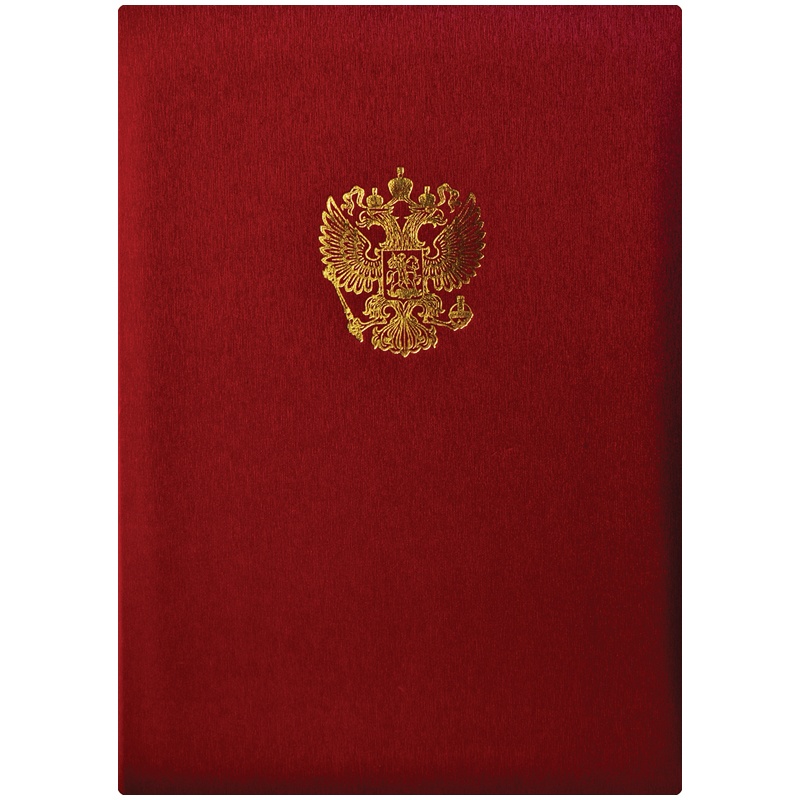 Папка адресная OfficeSpace Российский орел А4балакрон красный индивидуальная упаковка 420г
