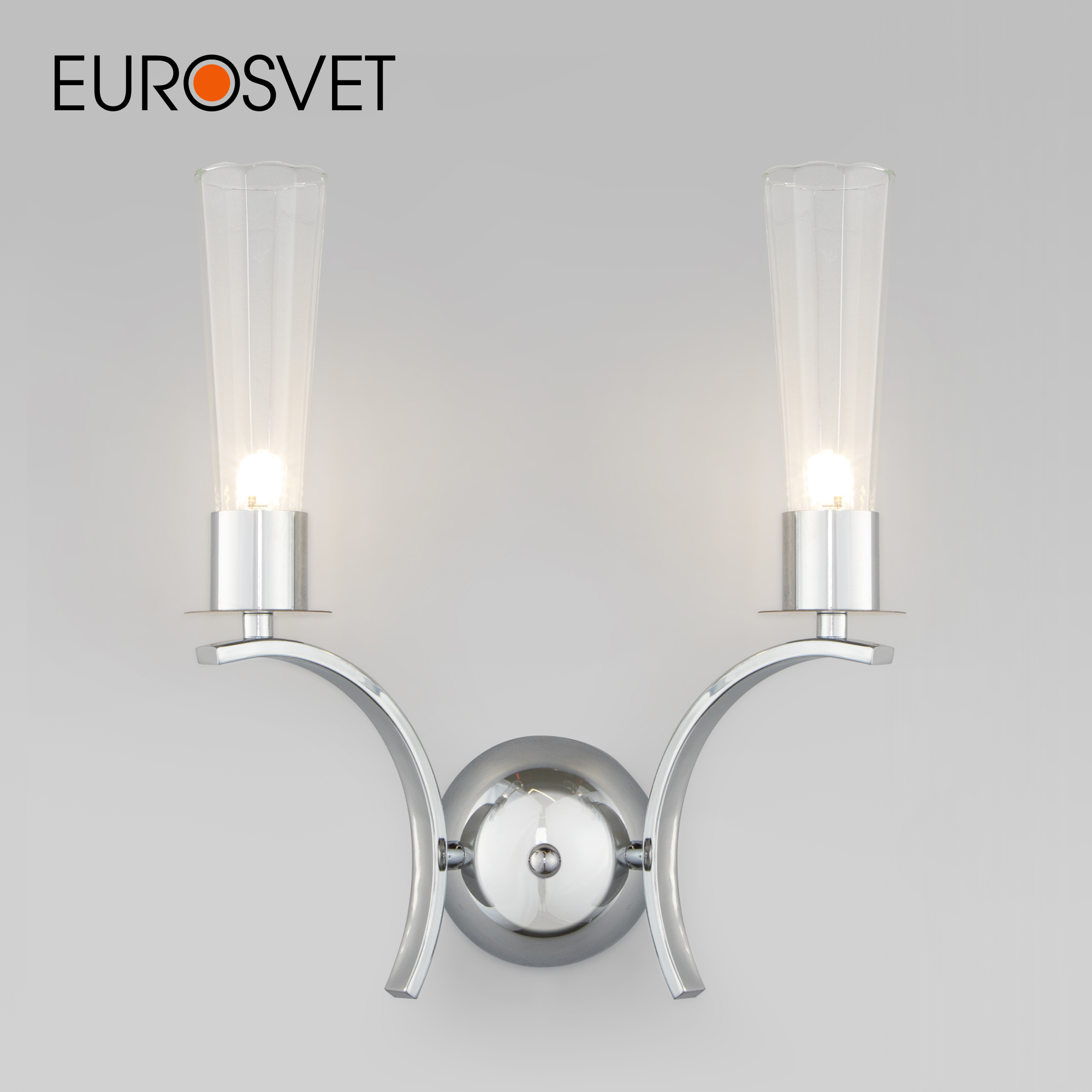 

Бра Eurosvet Rosher 60141/2 хром со стеклянными плафонами G9