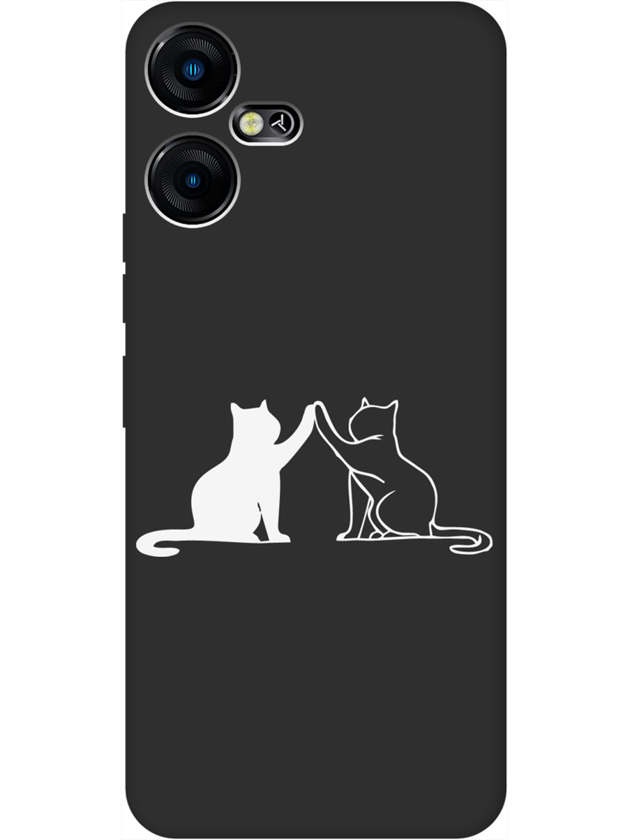 

Матовый Soft Touch силиконовый чехол на Tecno Pova Neo 3 "Cats W" черный, Черный;белый, 20001481