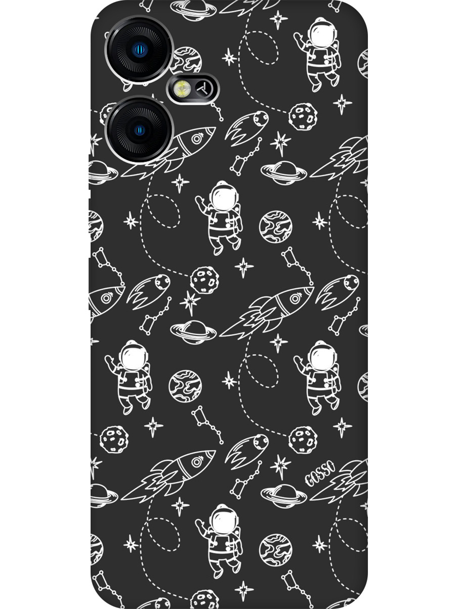 

Матовый Soft Touch силиконовый чехол на Tecno Pova Neo 3 "Space W" черный, Черный;белый;серый, 20001481