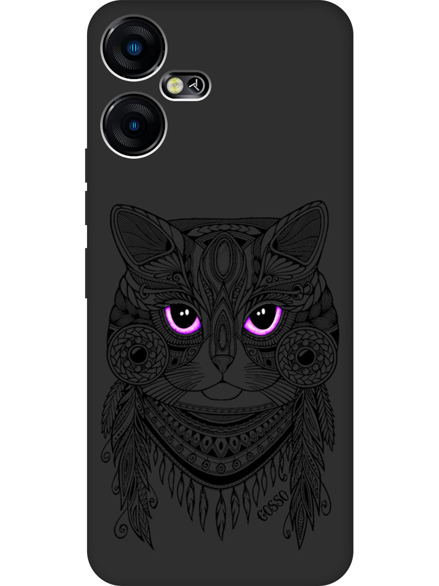 

Матовый Soft Touch силиконовый чехол на Tecno Pova Neo 3 "Grand Cat" черный, Черный;розовый, 20001481