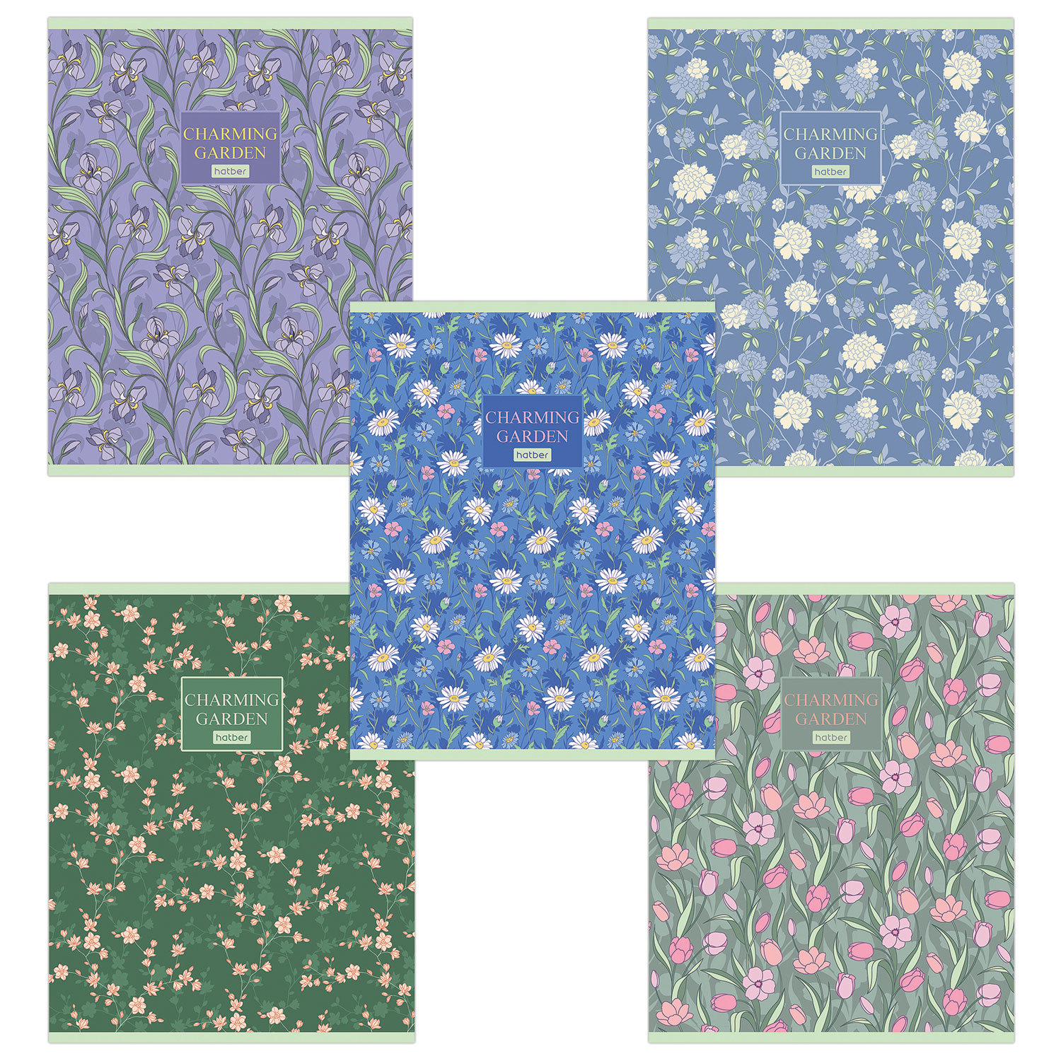 

Тетрадь общая в клетку Hatber Charming garden 96Т5лВ1, 96 л., 1 шт.