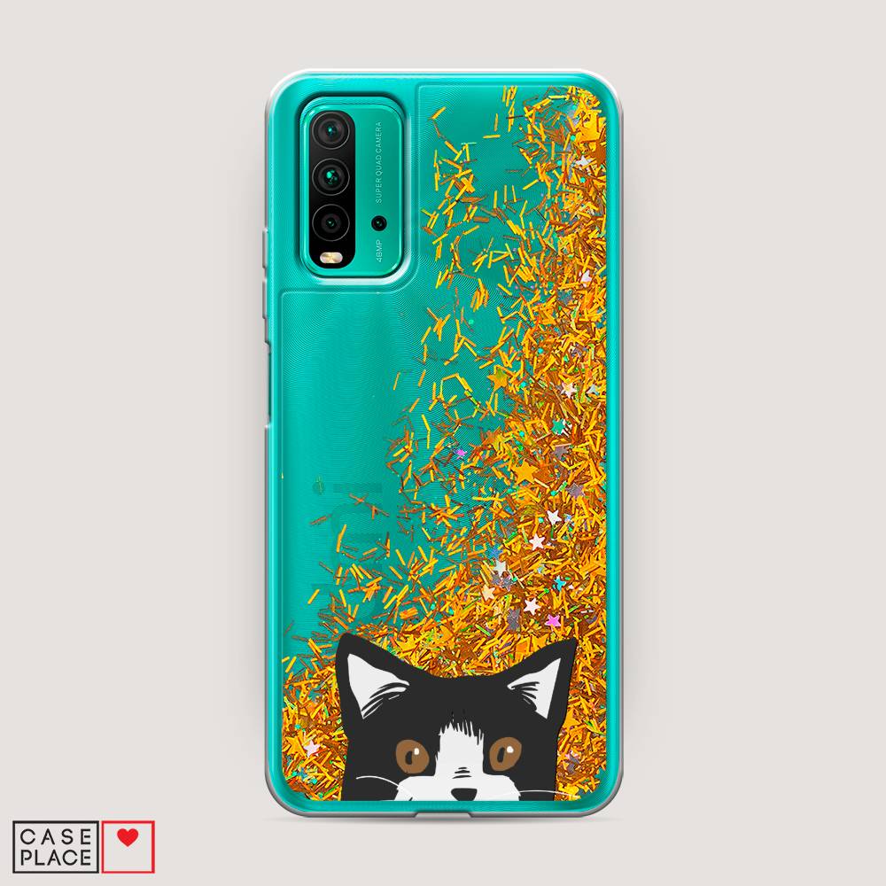 

Чехол Awog на Xiaomi Redmi 9T "Подглядывающий кот", Разноцветный, 39890-1