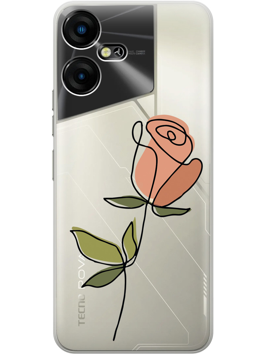 

Силиконовый чехол на Tecno Pova Neo 3 "Rose", Прозрачный;зеленый;розовый;черный, 20001480