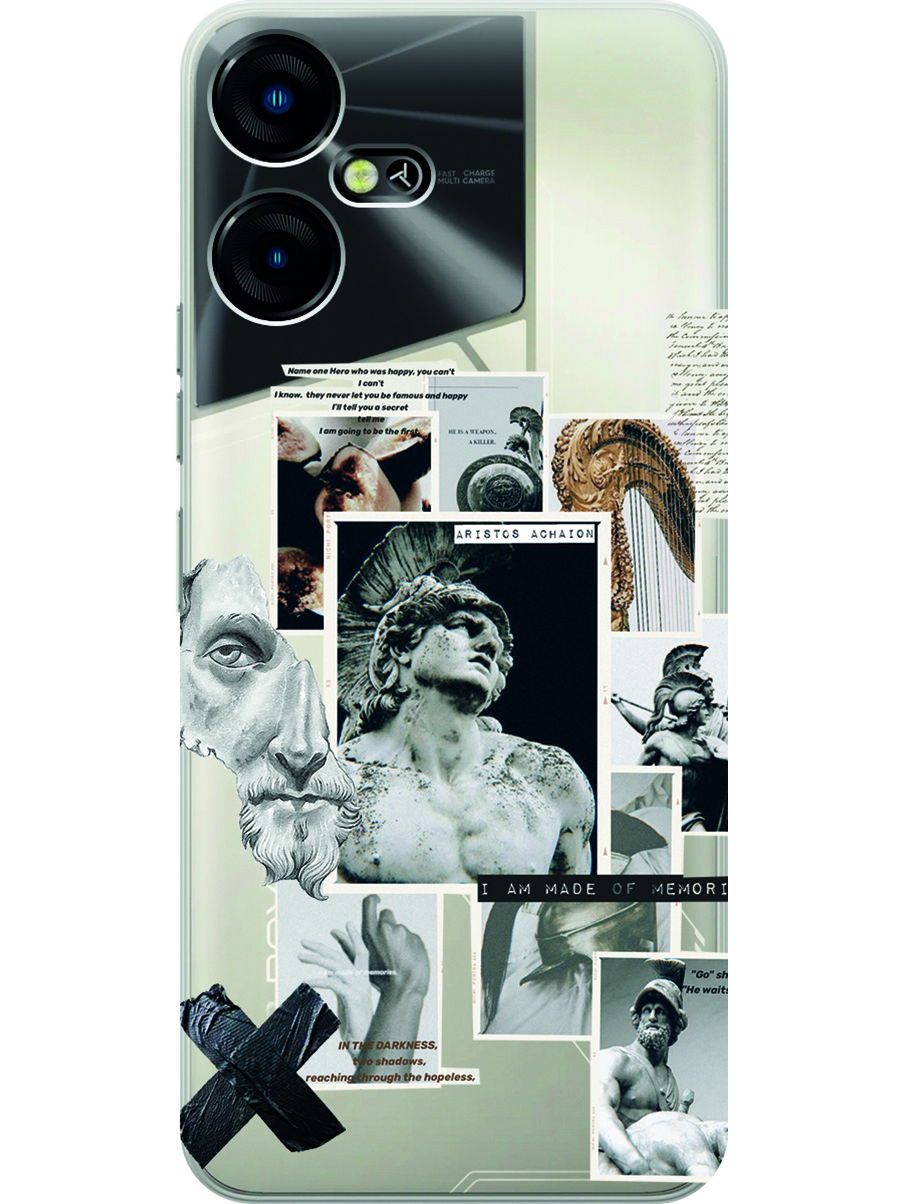 

Силиконовый чехол на Tecno Pova Neo 3 "Antique Stickers", Прозрачный;белый;серый;черный, 20001480