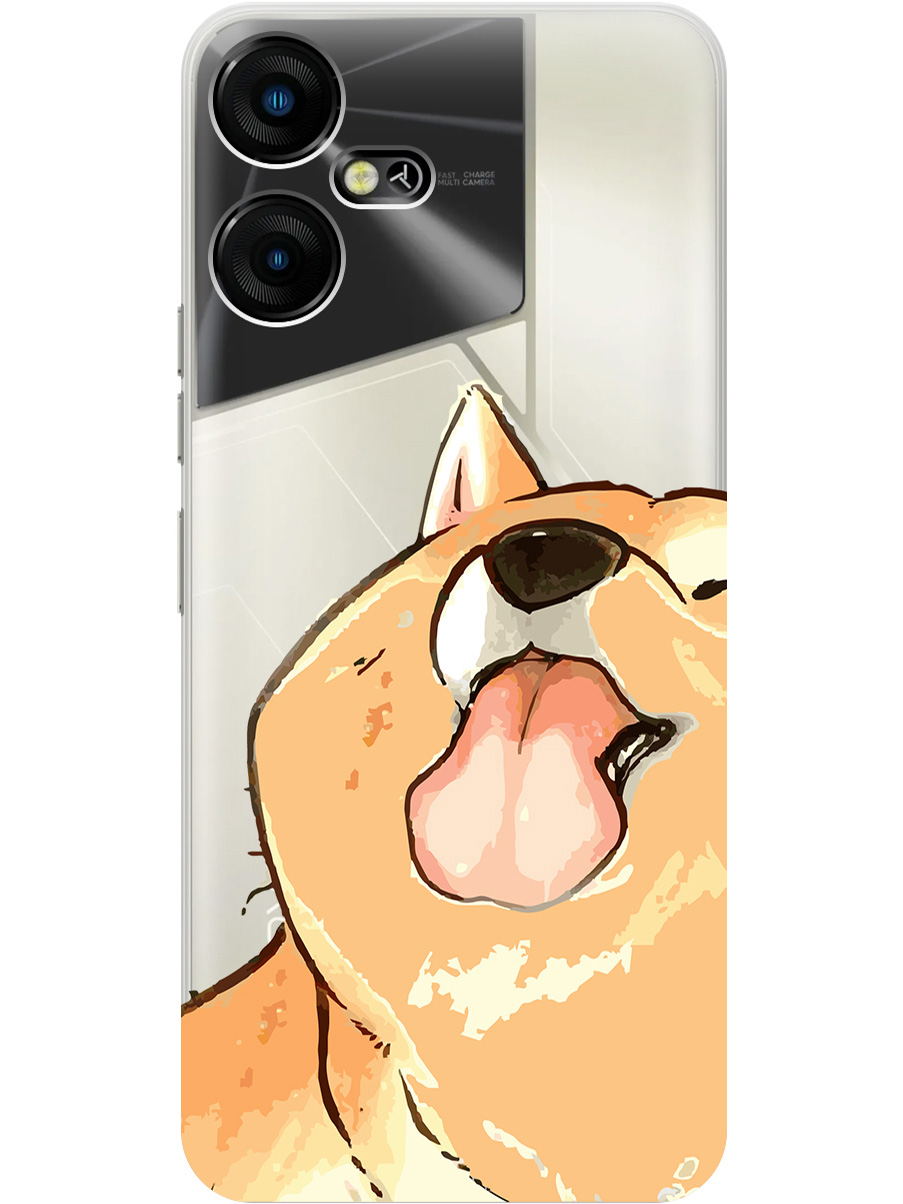 

Силиконовый чехол на Tecno Pova Neo 3 "Shiba", Прозрачный;бежевый;коричневый, 20001480