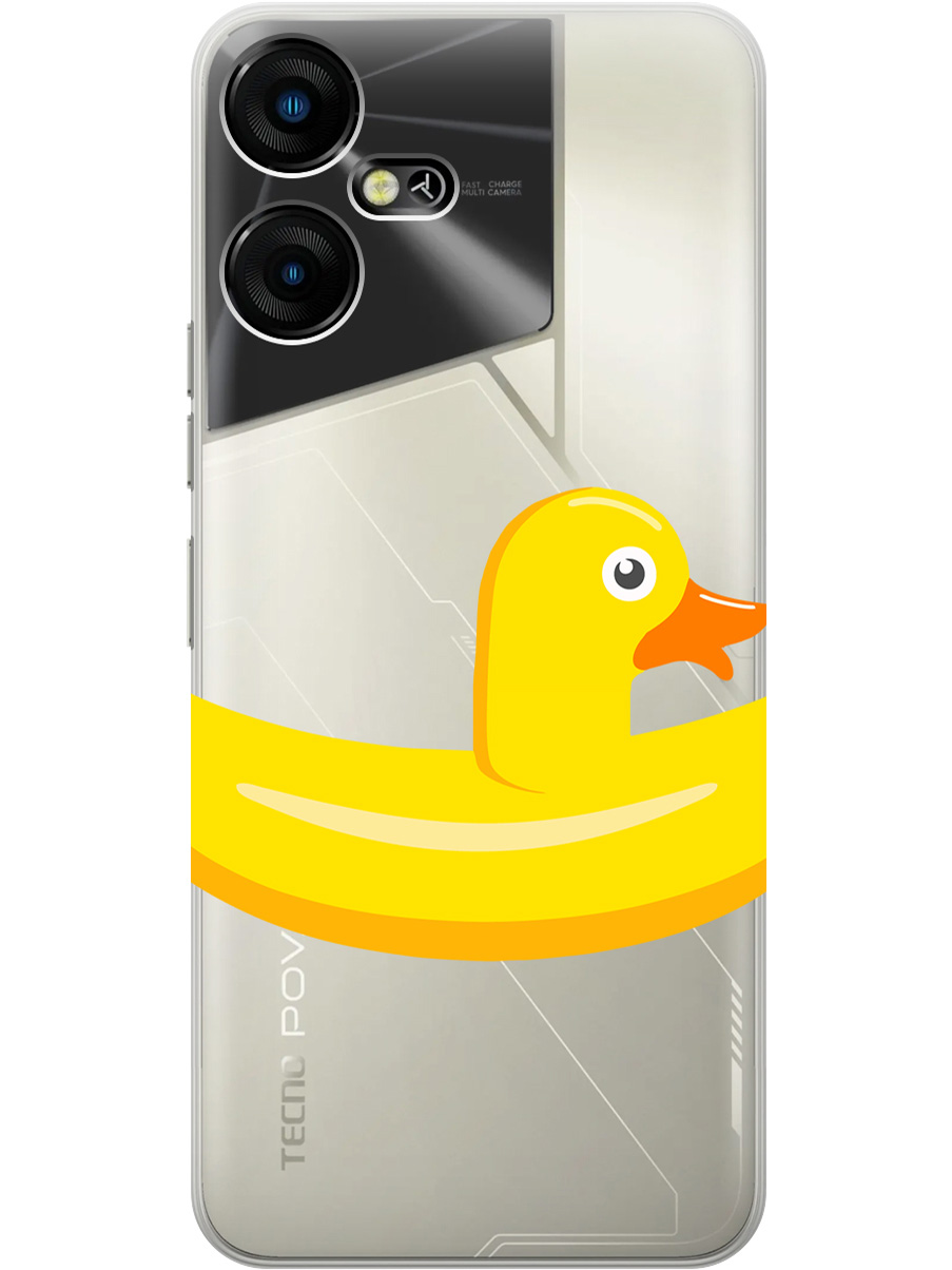 

Силиконовый чехол на Tecno Pova Neo 3 "Duck Swim Ring", Прозрачный;белый;желтый;коричневый, 20001480