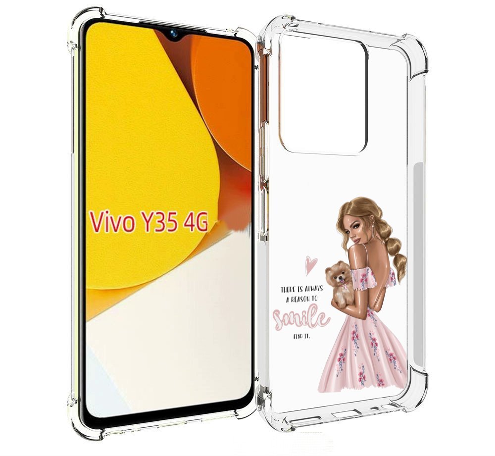 

Чехол MyPads Улыбайся-чаще женский для Vivo Y35 4G 2022 / Vivo Y22, Прозрачный, Tocco