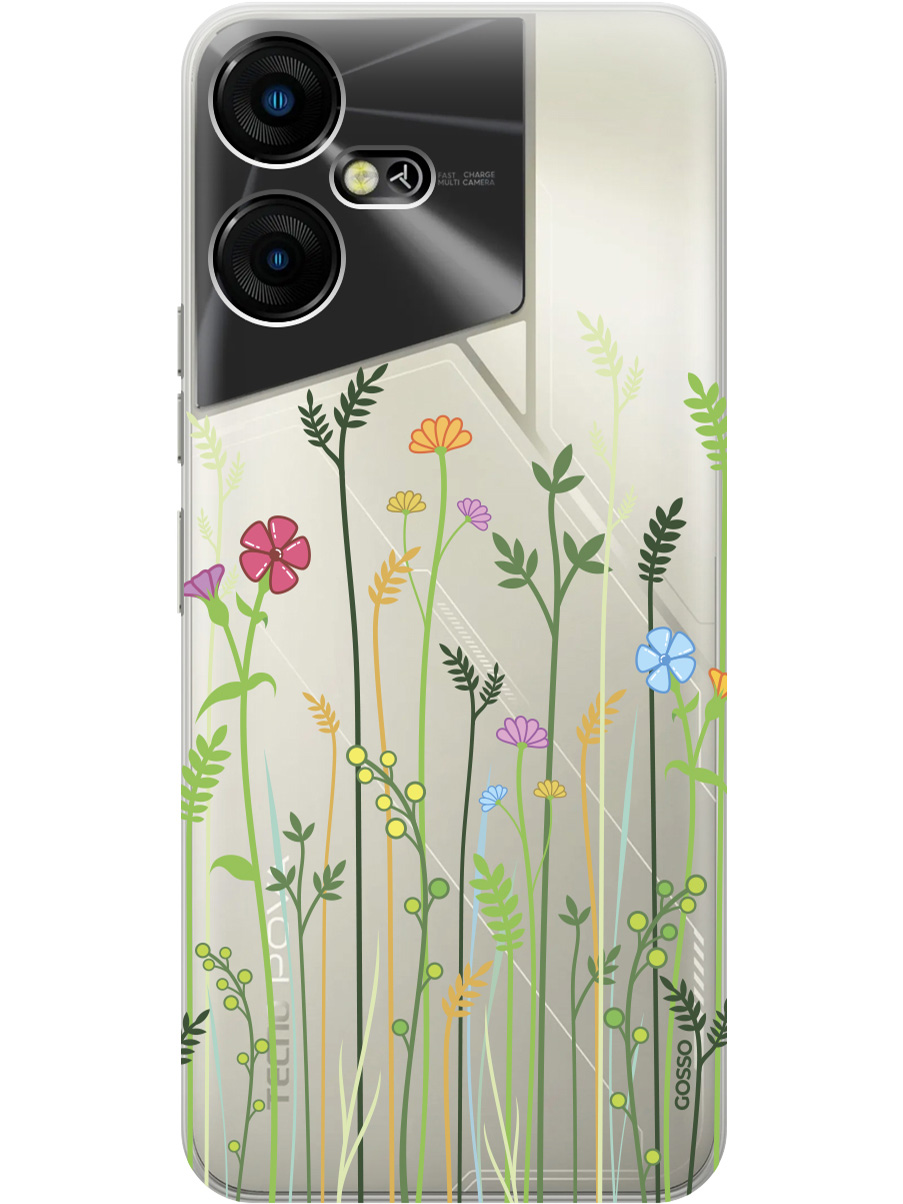 

Силиконовый чехол на Tecno Pova Neo 3 "Flowers and Fern", Прозрачный;желтый;зеленый;розовый, 20001480