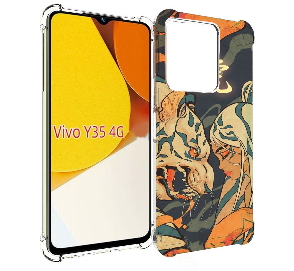 

Чехол MyPads Тигр и девушка друзья для Vivo Y35 4G 2022 / Vivo Y22, Прозрачный, Tocco