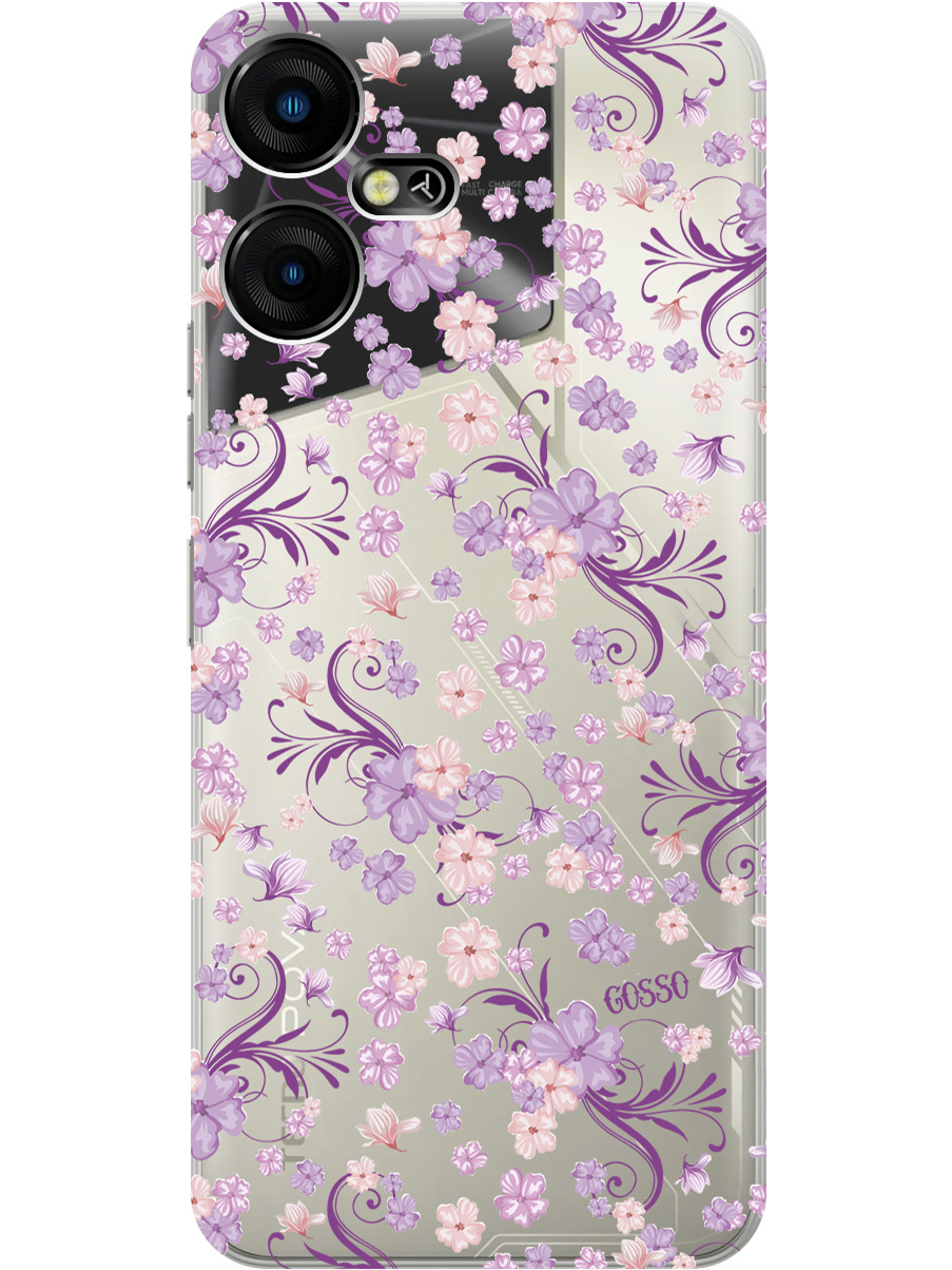 

Силиконовый чехол на Tecno Pova Neo 3 "Lilac Flowers", Прозрачный;фиолетовый, 20001480