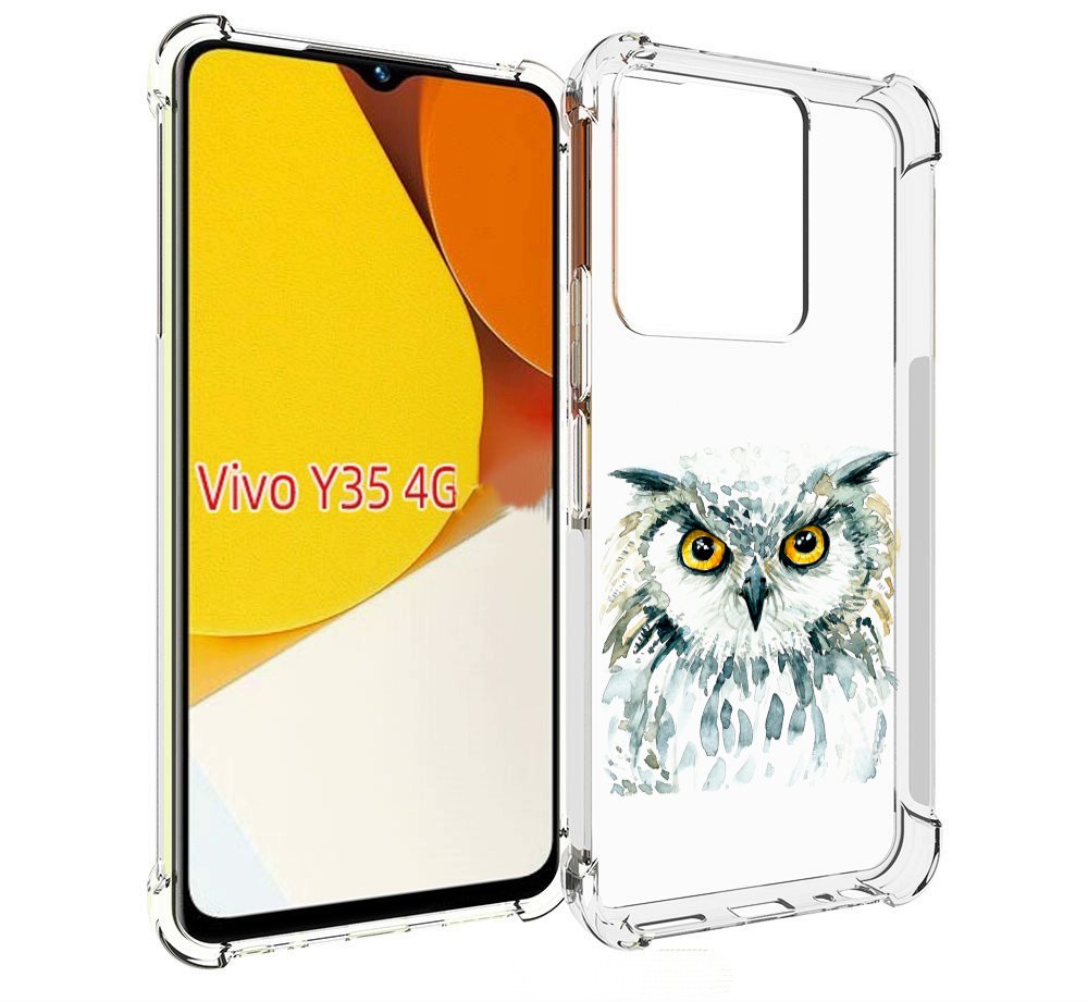 

Чехол MyPads Серьезная сова для Vivo Y35 4G 2022 / Vivo Y22, Прозрачный, Tocco