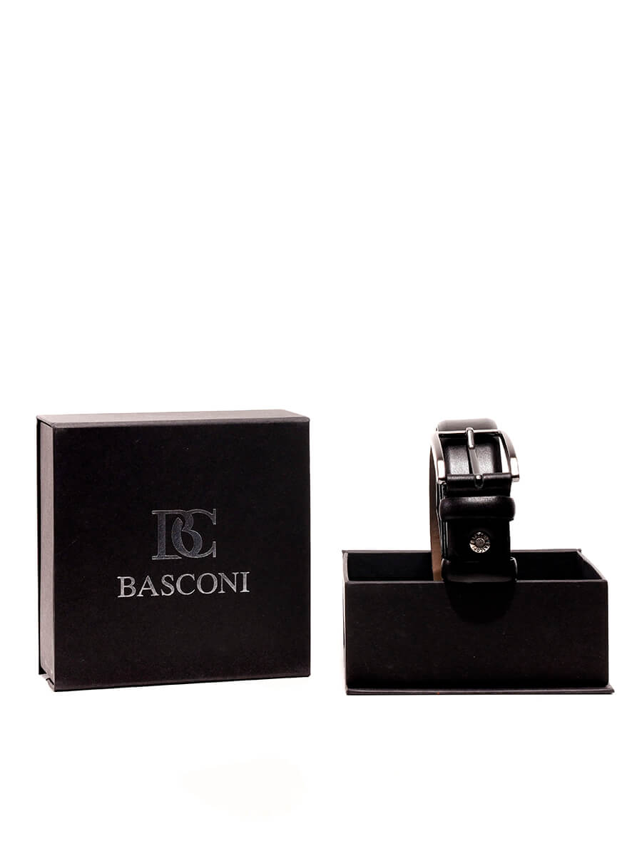 

Ремень мужской Basconi LG005BC черный, 125 см, LG005BC