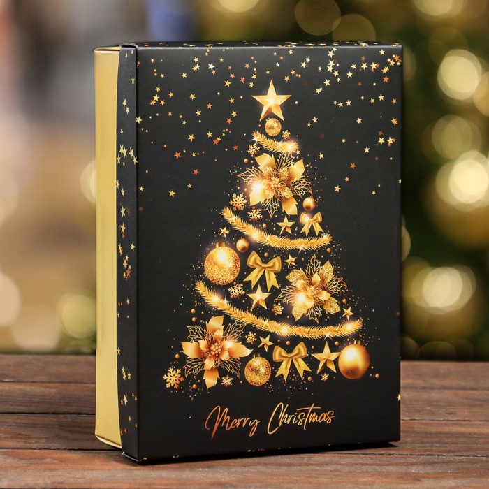 

Коробка складная, крышка-дно Merry Christmas 24х17х8 см 5 шт., Черный