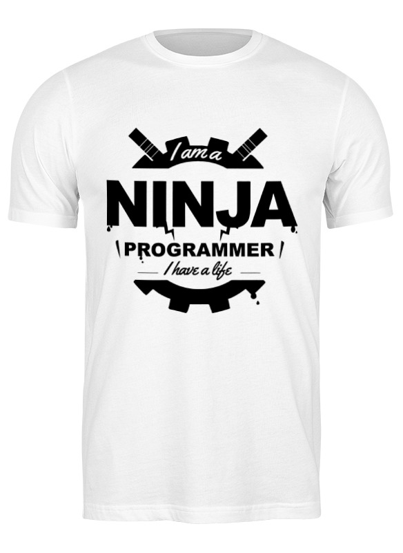 

Футболка мужская Printio Ninja programmer белая S, Белый, Ninja programmer