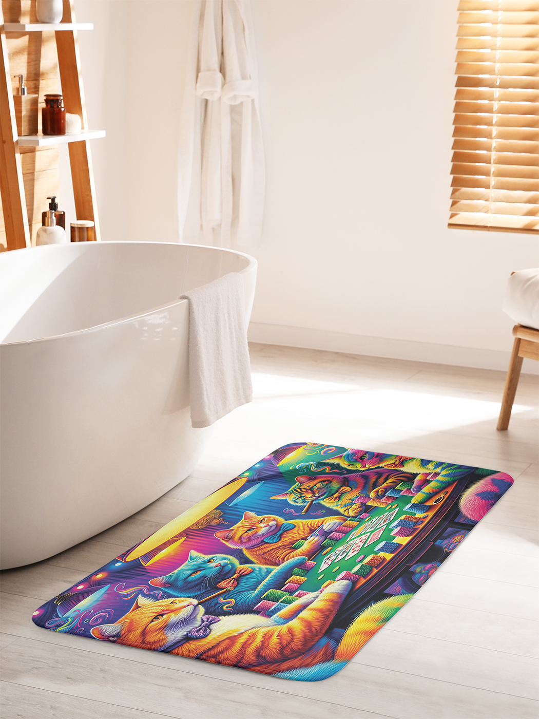 

Коврик для ванной туалета душа JoyArty "Кошачий покер", bath_429878_60x100
