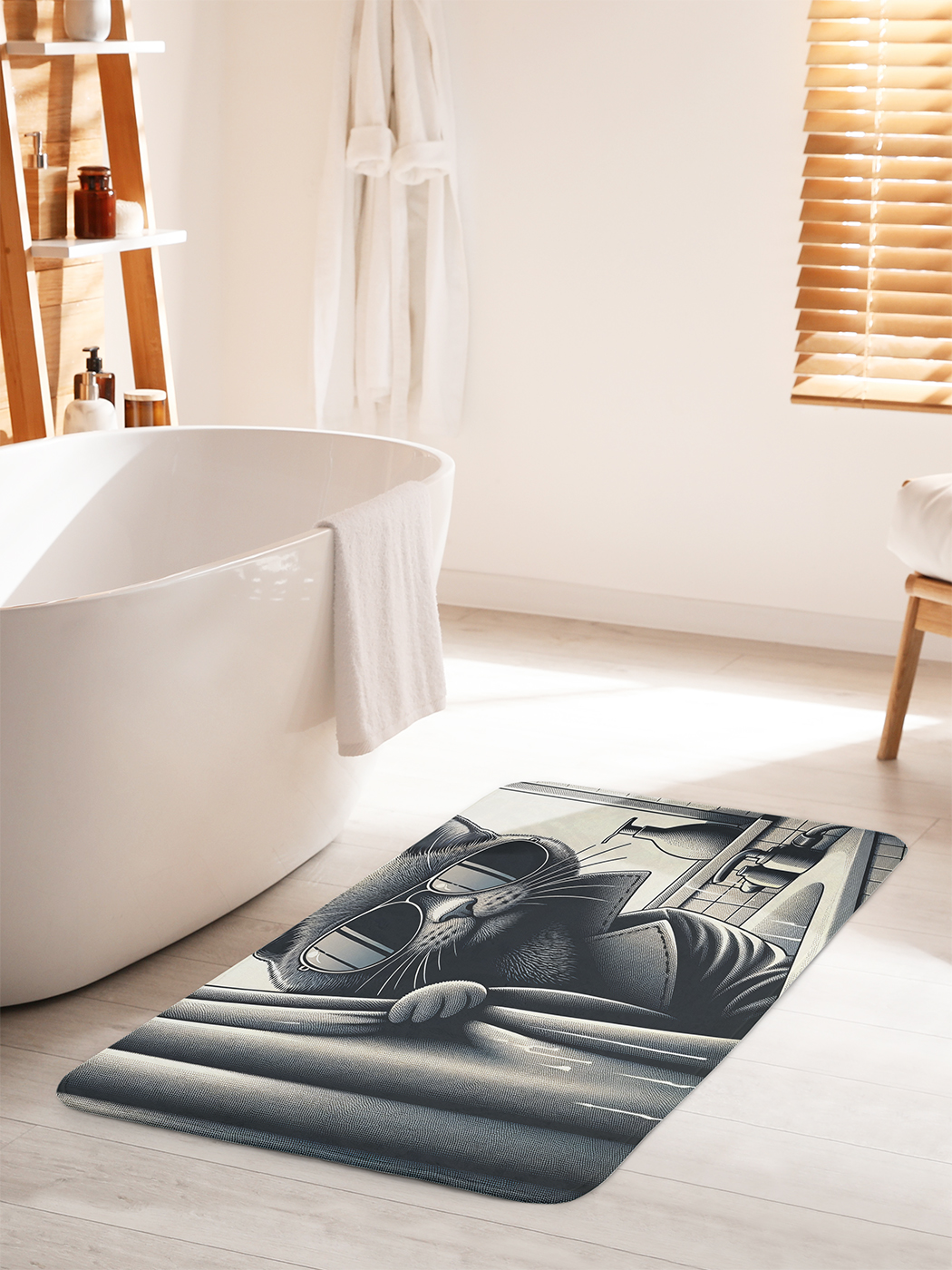 

Коврик для ванной туалета душа JoyArty "Кот шпион в ванной", bath_429875_60x100