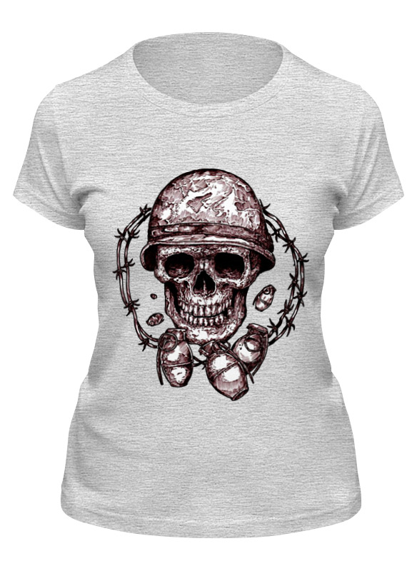 Футболка женская Printio Skull art серая 2XL