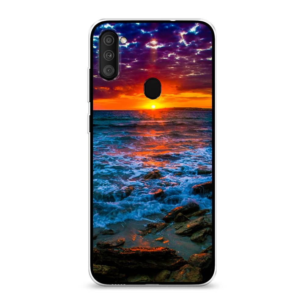 

Чехол на Samsung Galaxy M11 "Закат 1", Оранжевый;синий, 2100650-2