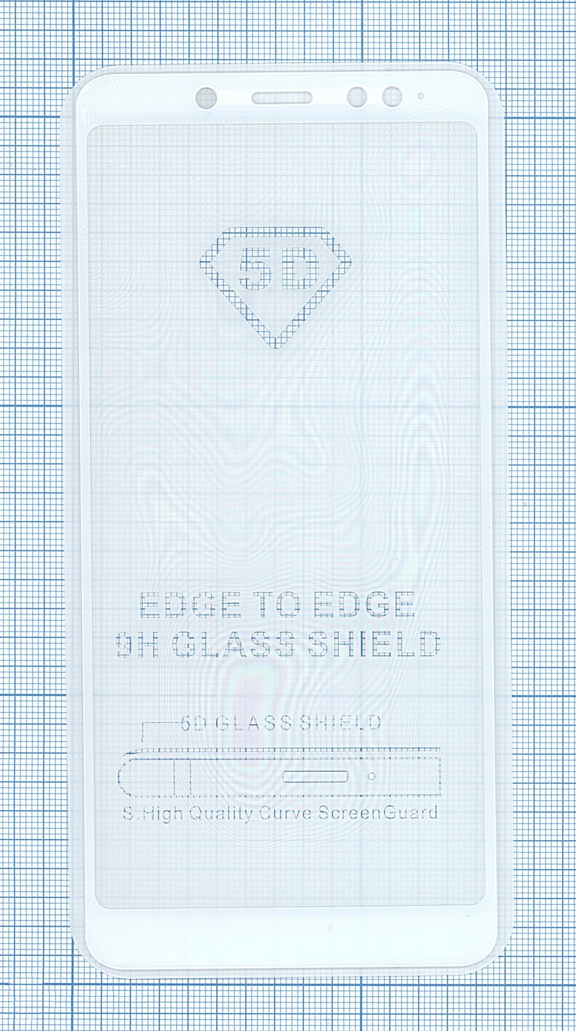 Защитное стекло 'Полное покрытие' для Xiaomi Redmi Note 5 белое